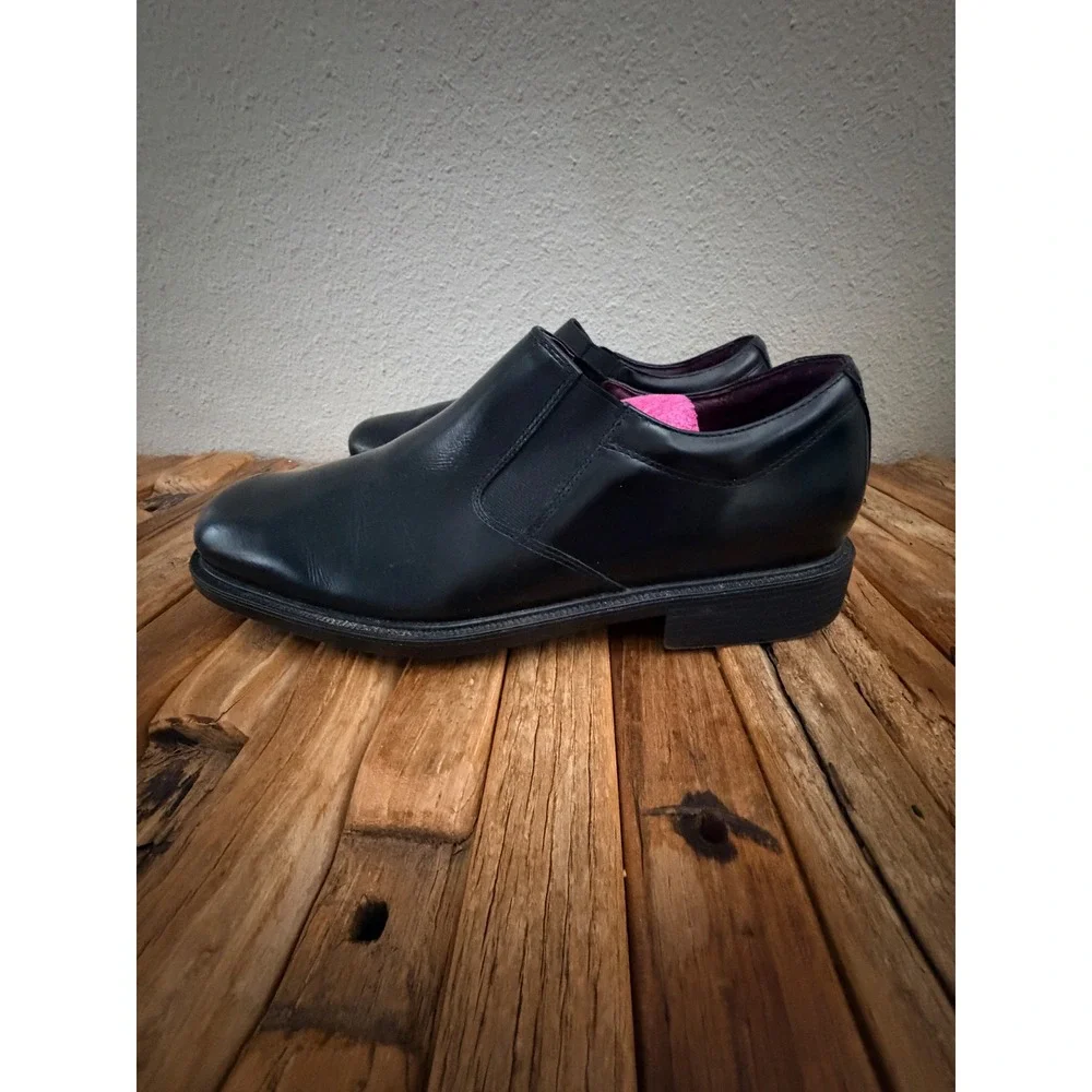Rockport Loafers 10.5M Black Leather Waterproof Hydro-Shield Slip On APM11521